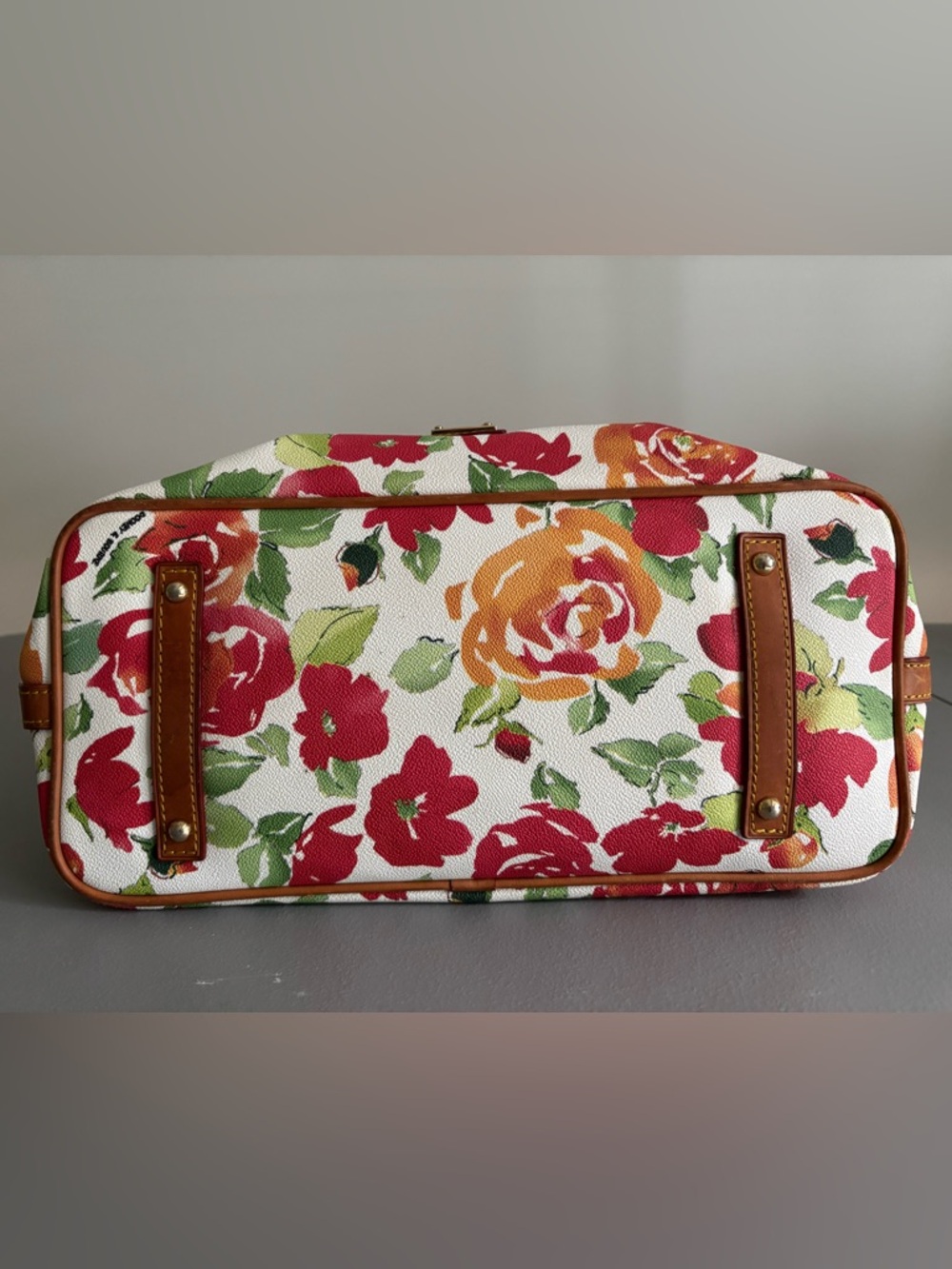 Dooney & Bourke Floral Tote Bag in Red/Orange/Green - Picture 3 of 9